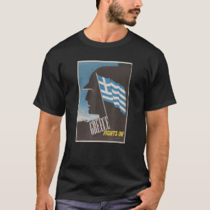 ギリシャの第2次世界大戦プロパガンダポスター Tシャツ