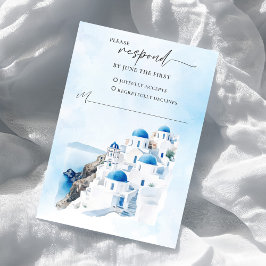 ギリシャの結婚式 出席返信カード 出欠カード