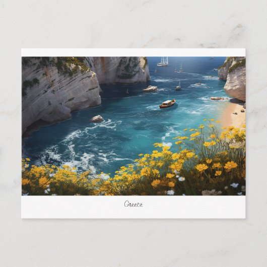 ギリシャの美しいビーチ ポストカード (正面)