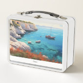 ギリシャの美しいビーチ メタルランチボックス (正面)