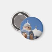 ギリシャの美しい教会と空 マグネット (正面/裏面)