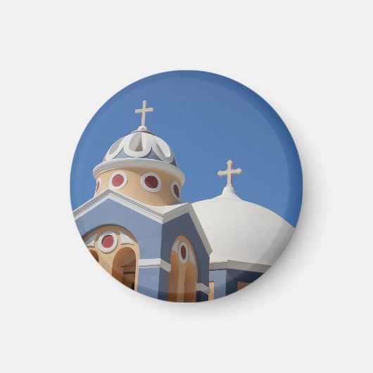 ギリシャの美しい教会と空 マグネット (正面)