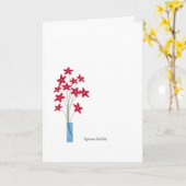 ギリシャの聖名祝日のΧρόνια Πολλάは赤い花を梳きます カード (黄色い花)