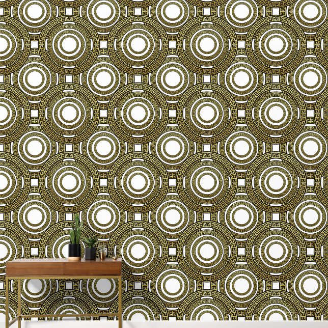 ギリシャの蛇行パターン 壁紙 (廊下)