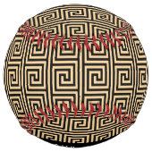 ギリシャの蛇行鍵ブラウン、お名前、パーソナライズ ソフトボール (裏面)