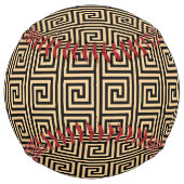 ギリシャの蛇行鍵ブラウン、お名前、パーソナライズ ソフトボール (正面)