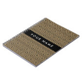 ギリシャの蛇行鍵ブラウン、お名前、パーソナライズ ノートブック (左側)