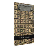 ギリシャの蛇行鍵ブラウン、お名前、パーソナライズ ミニクリップボード (アングル)