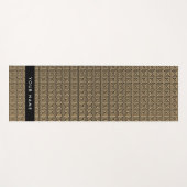 ギリシャの蛇行鍵ブラウン、お名前、パーソナライズ ヨガマット (正面(横))