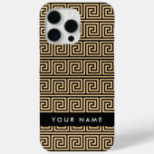 ギリシャの蛇行鍵ブラウン、お名前、パーソナライズ Case-Mate iPhoneケース (裏面)