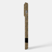 ギリシャの蛇行鍵ブラウン、お名前、パーソナライズ iPhoneケース (左側面)