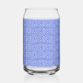 ギリシャの蛇行鍵ブルー、お名前、パーソナライズ ガラス缶 (左)