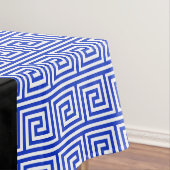 ギリシャの蛇行鍵ブルー、お名前、パーソナライズ テーブルクロス (インサイチュ)