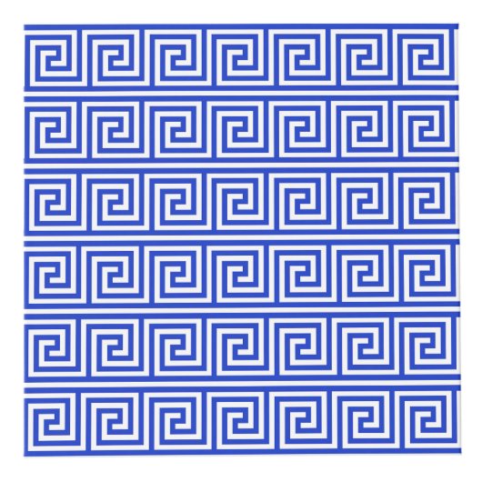 ギリシャの蛇行鍵ブルー、お名前、パーソナライズ フォトキューブ (右)