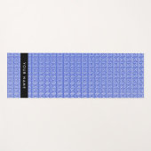 ギリシャの蛇行鍵ブルー、お名前、パーソナライズ ヨガマット (正面(横))