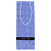 ギリシャの蛇行鍵ブルー、お名前、パーソナライズ ワインギフトバッグ (正面)