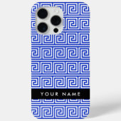 ギリシャの蛇行鍵ブルー、お名前、パーソナライズ Case-Mate iPhoneケース (裏面)