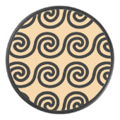 ギリシャの蛇行鍵波パターンブラウン アイスホッケーパック (正面)