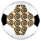 ギリシャの蛇行鍵波パターンブラウン サッカーボール (回転)