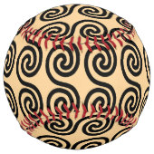 ギリシャの蛇行鍵波パターンブラウン ソフトボール (裏面)