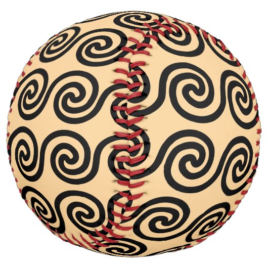 ギリシャの蛇行鍵波パターンブラウン ソフトボール (アングル)