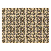 ギリシャの蛇行鍵波パターンブラウン テーブルクロス (正面(横))