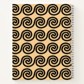 ギリシャの蛇行鍵波パターンブラウン ノートブック (裏面)