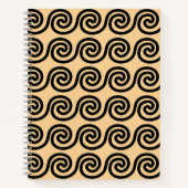 ギリシャの蛇行鍵波パターンブラウン ノートブック (正面)