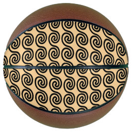 ギリシャの蛇行鍵波パターンブラウン バスケットボール