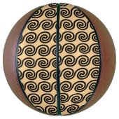 ギリシャの蛇行鍵波パターンブラウン バスケットボール (縦)