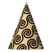 ギリシャの蛇行鍵波パターンブラウン パーティーハット (左)