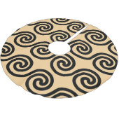 ギリシャの蛇行鍵波パターンブラウン ブラッシュドポリエステルツリースカート (アングル)