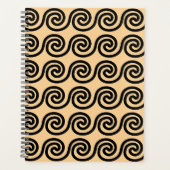 ギリシャの蛇行鍵波パターンブラウン プランナー手帳 (正面)