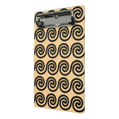 ギリシャの蛇行鍵波パターンブラウン ミニクリップボード (アングル2)