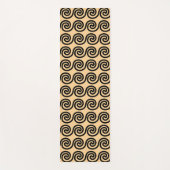 ギリシャの蛇行鍵波パターンブラウン ヨガマット (正面)