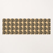 ギリシャの蛇行鍵波パターンブラウン ヨガマット (正面(横))