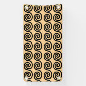 ギリシャの蛇行鍵波パターンブラウン 横断幕 (縦)