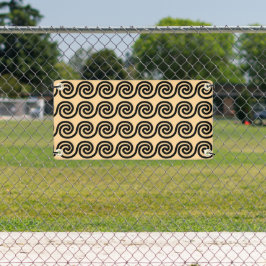 ギリシャの蛇行鍵波パターンブラウン 横断幕