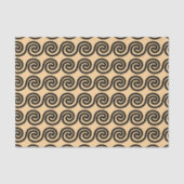 ギリシャの蛇行鍵波パターンブラウン 薄葉紙 (正面)