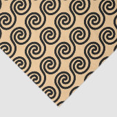 ギリシャの蛇行鍵波パターンブラウン 薄葉紙 (詳細)