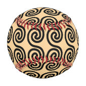 ギリシャの蛇行鍵波パターンブラウン 野球ボール (裏面)