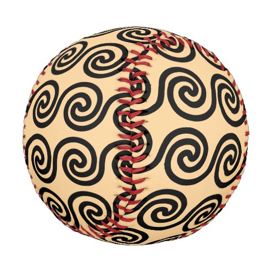 ギリシャの蛇行鍵波パターンブラウン 野球ボール (アングル)
