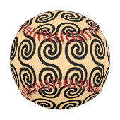 ギリシャの蛇行鍵波パターンブラウン 野球ボール (正面)