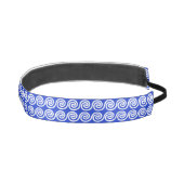 ギリシャの蛇行鍵波パターンブルー アスレチックヘッドバンド (右)