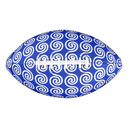 ギリシャの蛇行鍵波パターンブルー アメリカンフットボール (正面)