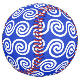 ギリシャの蛇行鍵波パターンブルー ソフトボール