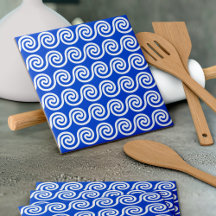 ギリシャの蛇行鍵波パターンブルー