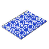 ギリシャの蛇行鍵波パターンブルー ノートブック (左側)