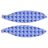 ギリシャの蛇行鍵波パターンブルー バスケットボール (パネル)