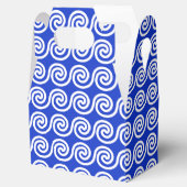 ギリシャの蛇行鍵波パターンブルー フェイバーボックス (オープン)